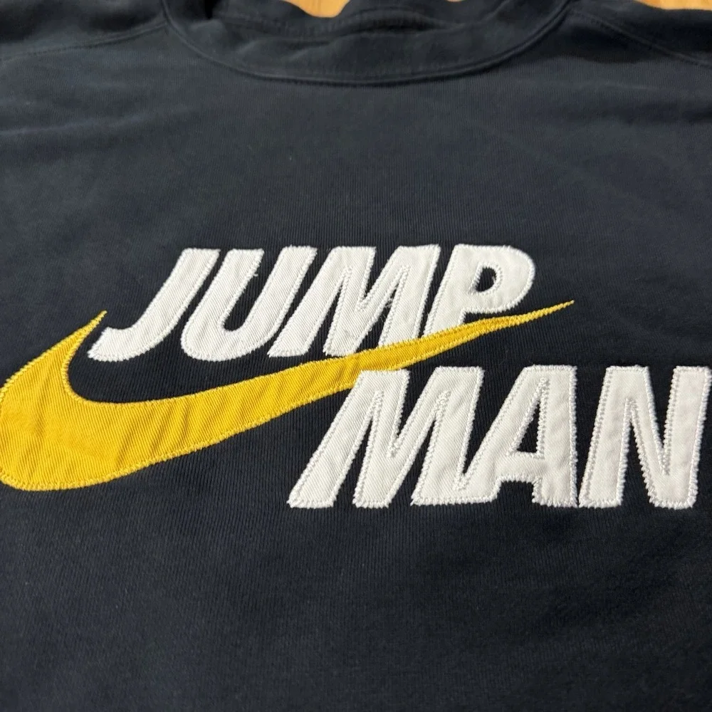 Nike Air Jordan Jumpman Crew Sweatshirt Black Embroidered Logo Mens L